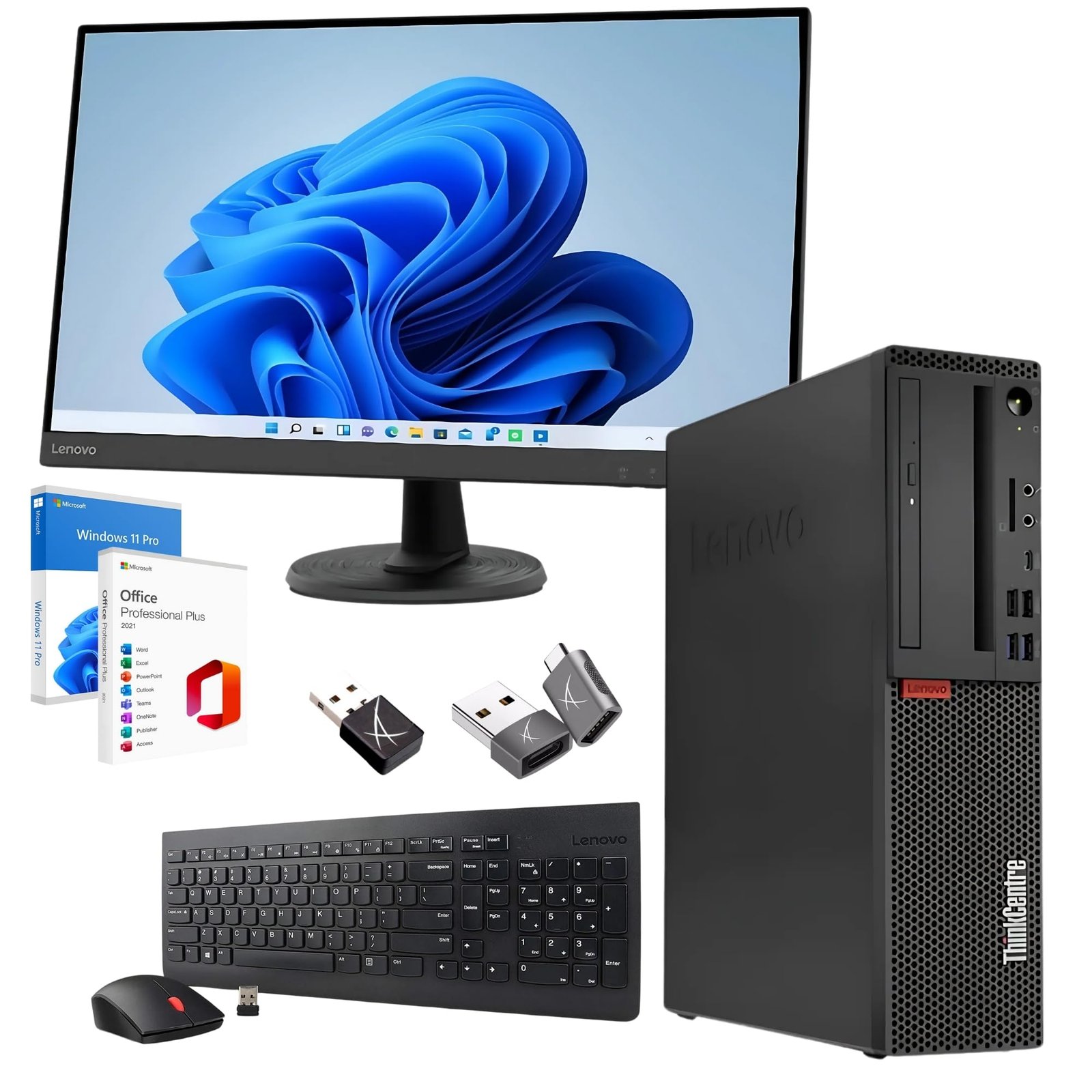 714YD6aDyUL Lenovo Desktop-PC Set mit 27" Monitor, Intel Core i7-8700, 32GB RAM, 1TB SSD, Windows 11 – Bild 1