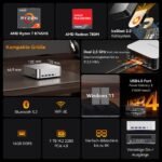 GEEKOM Business Mini PC A8 Max mit AMD Ryzen 7 8745HS, 16GB DDR5 1TB SSD – Bild 2
