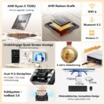 GEEKOM Mini PC A5 Pro 2026, Ryzen 5 7530U, 1TB SSD & 16GB RAM, Aufrüstbar – Bild 2