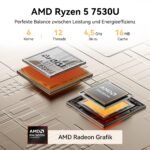 GEEKOM Mini PC A5 Pro 2026, Ryzen 5 7530U, 1TB SSD & 16GB RAM, Aufrüstbar – Bild 5